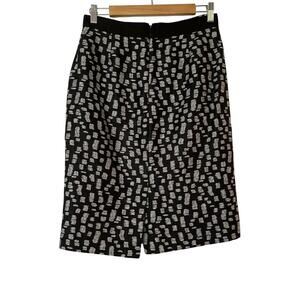 Classiques Entier Womens Black White Elastic Waist Pencil Skirt Womens 4 Preppy